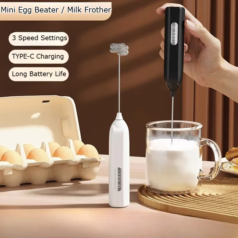 Portable Blender Usb Rechargeable - Elektrischer Handmilchaufschäumer, USB-aufladbar, Eierschläger, 3-Gang-Milchaufschäumer, Kaffee-