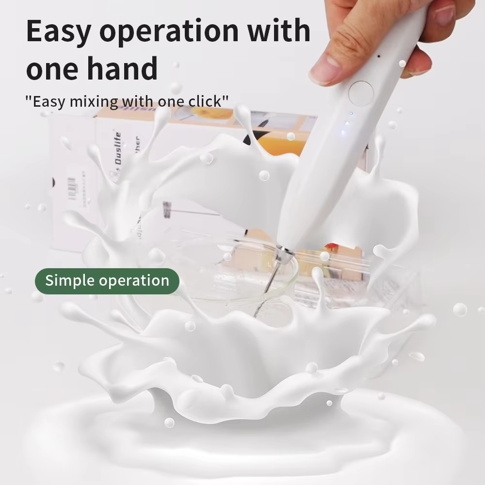 Portable Blender Usb Rechargeable - Elektrischer Milchaufschäumer, Küchenhelfer mit 3 Geschwindigkeitsstufen,